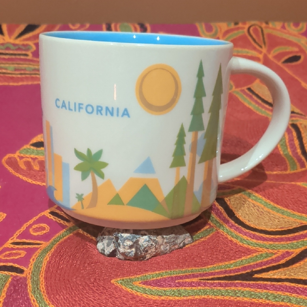 California Themed Mug with Blue Interior